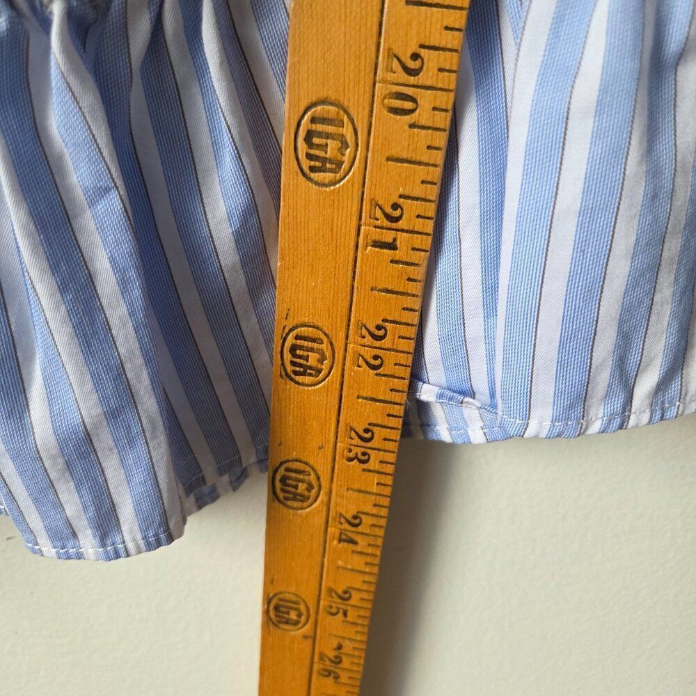 NWOT WHITE HOUSE BLACK MARKET STRIPED BOHO PEASANT EMBROIDERED COTTON TOP SIZE M - Picture 14 of 14
